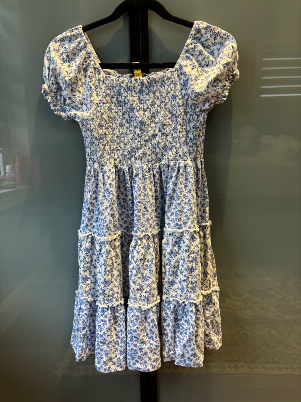 Polo by Ralph Lauren Blue and White Floral Smocked Tier Dress
